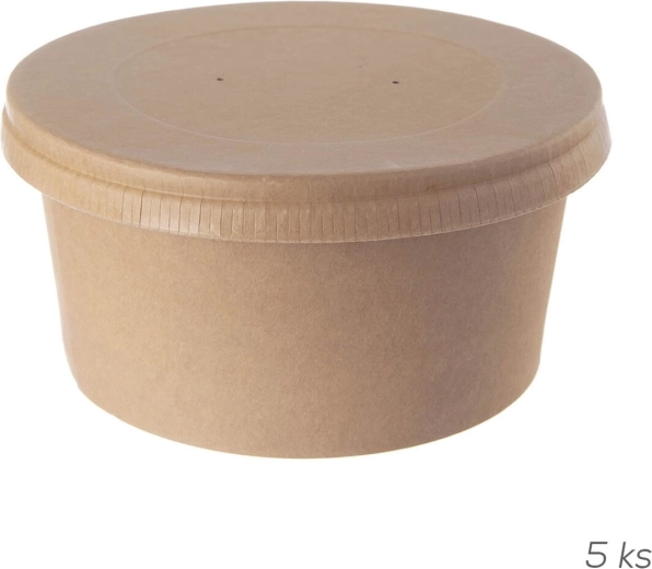 Χάρτινο μπολ/PE Nature με καπάκι 14,5 cm (5 τεμ.)