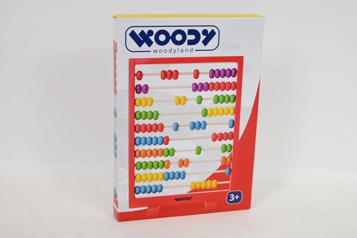 WOODYLAND Ξύλινος άβακας με κόκκινο πλαίσιο
