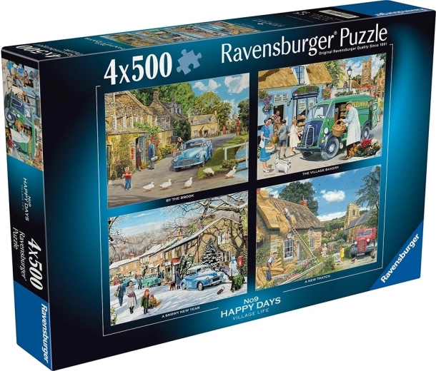 Παζλ Ravensburger Happy Days: Ζωή στο χωριό 4×500 κομμάτια