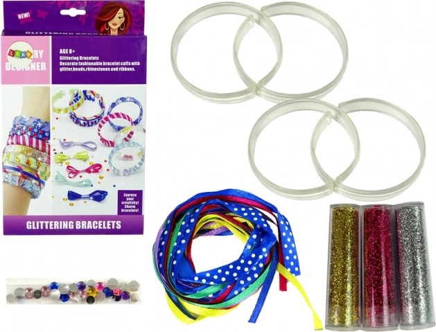 Σετ DIY για την κατασκευή βραχιολιών με γκλίτερ και κορδέλες