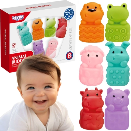 Μαλακά αισθητηριακά ζωάκια μπάνιου Woopie Baby - 6 τεμ.