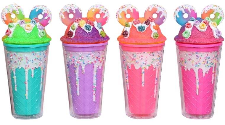 Ποτήρι με καπάκι και καλαμάκι Donuts 480 ml