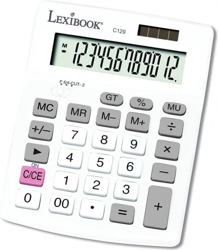 Lexibook αριθμομηχανή τσέπης 12 ψηφίων με ηλιακή τροφοδοσία και μπαταρία