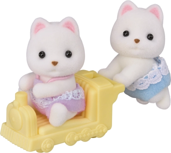 Sylvanian Families δίδυμα Πομεράνιαν με βαγονάκι