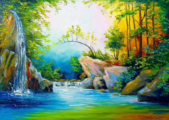 Παζλ ENJOY Στο δάσος δίπλα στον καταρράκτη 1000 κομμάτια