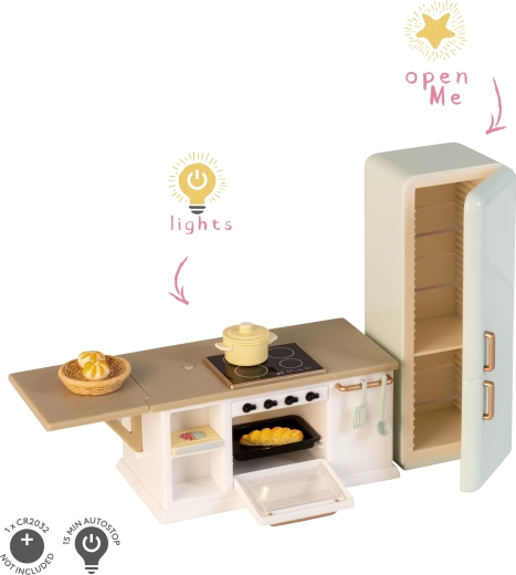 Νησίδα κουζίνας με ψυγείο για κουκλόσπιτο Lundby