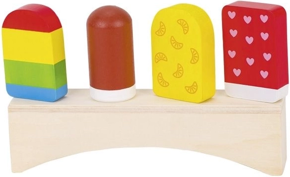 Χρωματιστά ξύλινα παγωτίνια σε βάση