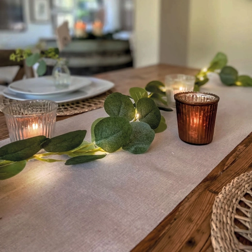 LED φωτεινή γιρλάντα με φύλλα, 20 LED, 2 m, θερμό λευκό