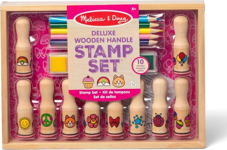 Deluxe δημιουργικό σετ με σφραγίδες, μελάνια και ξυλομπογιές MELISSA & DOUG