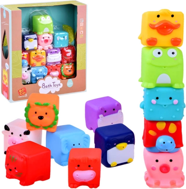 Λαστιχένια ζωάκια για το μπάνιο, 12 τεμάχια