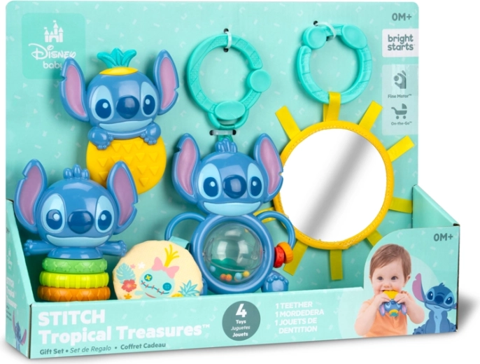 Bright Starts Disney Stitch Tropical Treasures πολυαισθητηριακό σετ δώρου - 4 τεμ.