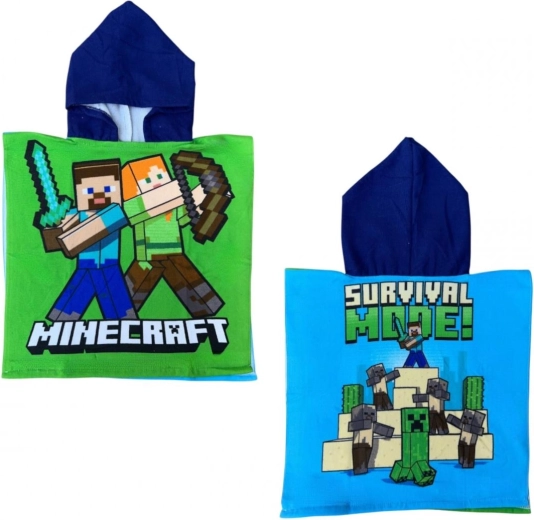 Πόντσο με κουκούλα Minecraft 50 × 110 cm - 1 τεμάχιο