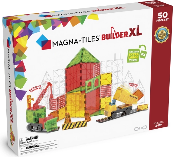 Μαγνητικό σετ κατασκευών MAGNA-TILES Builder XL Trucks, 50 τεμάχια