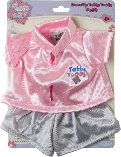 Λούτρινο αρκουδάκι TATTY TEDDY με μπλουζάκι και σορτσάκι