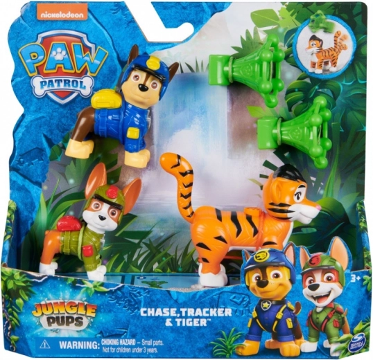Paw Patrol Jungle Pups – φιγούρες Chase και Tracker με τίγρη και αξεσουάρ