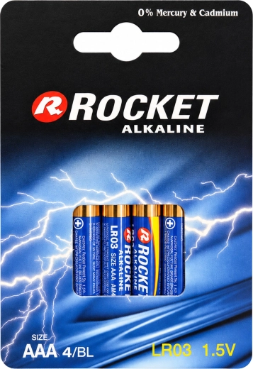 Αλκαλικές μπαταρίες Rocket AAA 1,5 V (10× συσκευασίες των 4 τεμ.)