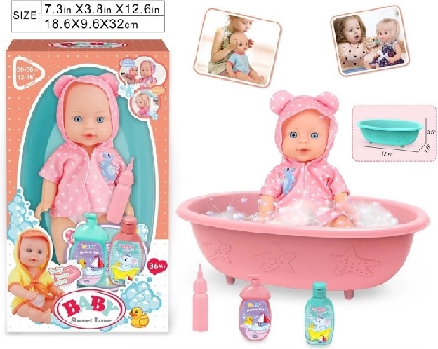 Κούκλα μωρό Baby Sweet Love με μπανιέρα