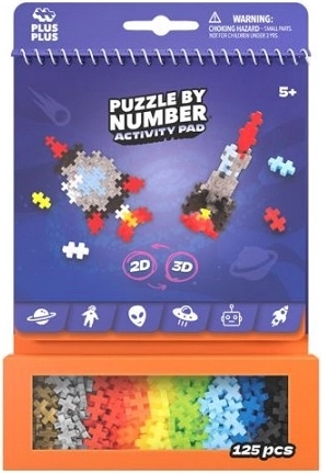 Plus-Plus Activity Pad Puzzle by Number διαστημική κατασκευή 2D/3D, 125 κομμάτια