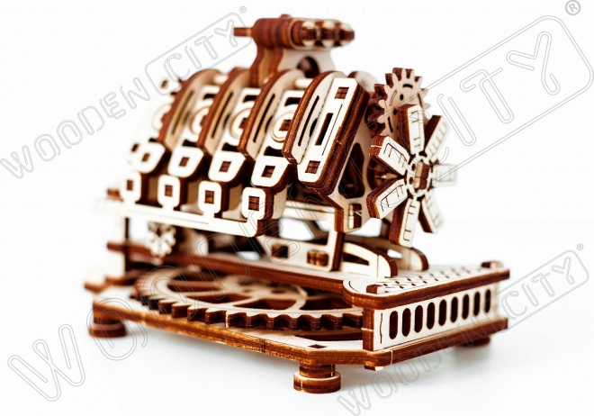 Ξύλινο 3D παζλ κινητήρας V8