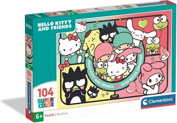 Clementoni παζλ SuperColor Hello Kitty και φίλοι 104 κομμάτια