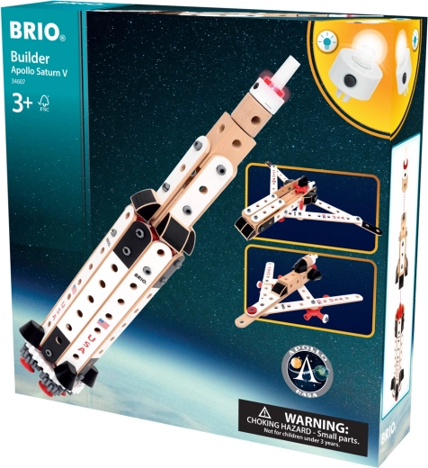 Κατασκευαστικό σετ BRIO Builder NASA Apollo Saturn V – πύραυλος και δημιουργικό σετ