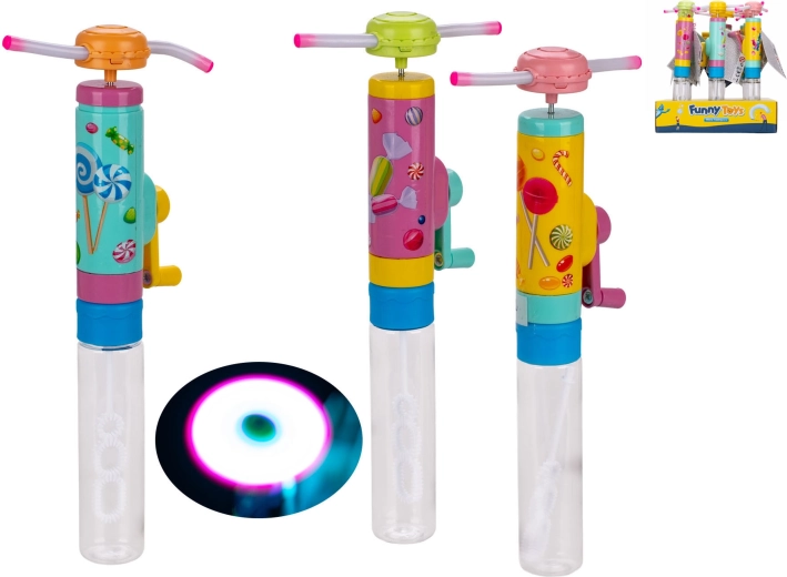 Σαπουνόφουσκα με ανεμιστηράκι με μπαταρίες και φως