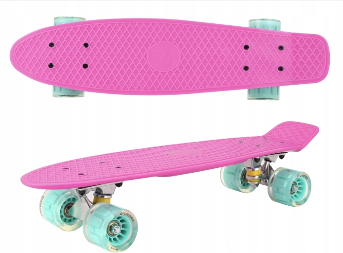 Πλαστικό penny board με φωτιζόμενους τροχούς Pink Mint