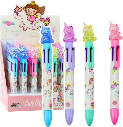 Πολύχρωμο στυλό διαρκείας με μονόκερο, 6 χρώματα - 1 τεμάχιο