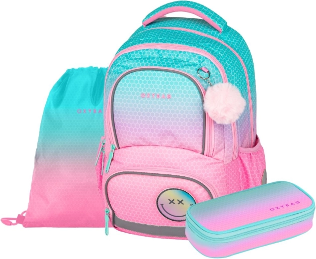 Σχολικό σετ OXYBAG OXY NEXT Ombre Pink – σακίδιο, κασετίνα και σακουλάκι