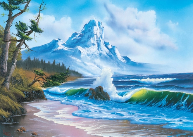 Παζλ Bob Ross: Βουνό δίπλα στη θάλασσα 1000 κομμάτια