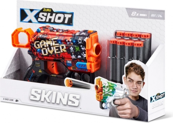 X-Shot Skins Menace – πιστόλι για αφρώδη βελάκια, σχέδιο B (8 βελάκια)