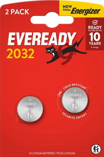 Energizer Eveready μπαταρίες λιθίου CR2032, 3 V, συσκευασία 2 τεμ.