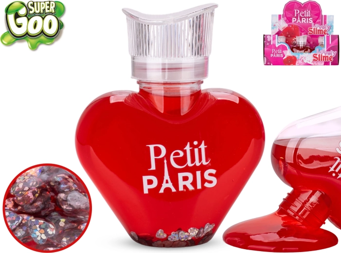 Super Goo σλάιμ Petit Paris με γκλίτερ σε μπουκαλάκι σε σχήμα καρδιάς 300 g (12 τεμ.)