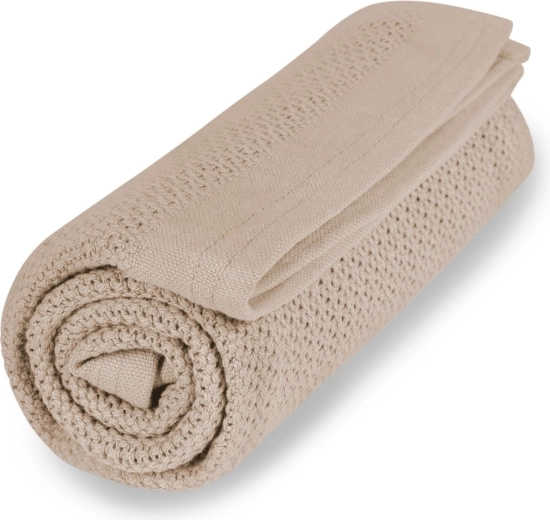 VINTER & BLOOM κουβέρτα Soft grid organic golden sand