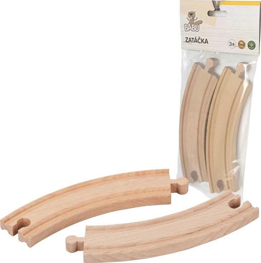 BABU ξύλινες ράγες – καμπύλη 17 cm, 2 τεμ.
