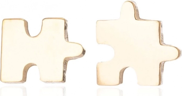 Επιχρυσωμένα ατσάλινα σκουλαρίκια Puzzle