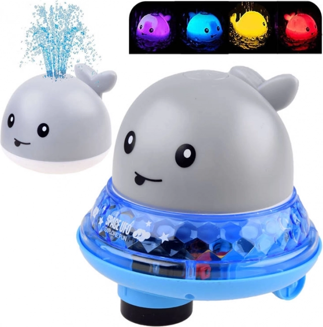 Υδάτινη φάλαινα με σιντριβάνι και κινούμενη πλατφόρμα για μπάνιο – Γκρι