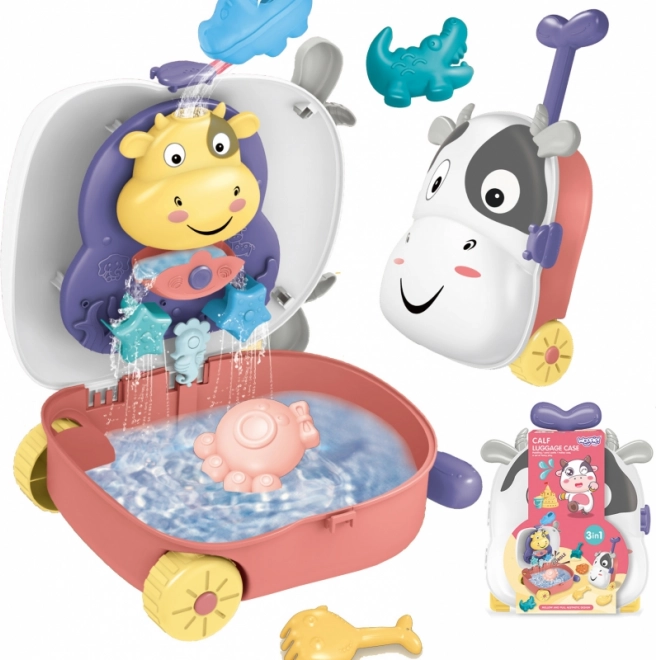 Woopie 3v1 βαλιτσάκι με σετ για άμμο και υδάτινο τραπεζάκι – Αγελαδίτσα