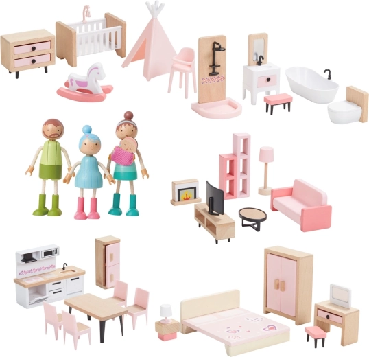 2Kids Toys σετ επίπλων με οικογένεια 5 σε 1