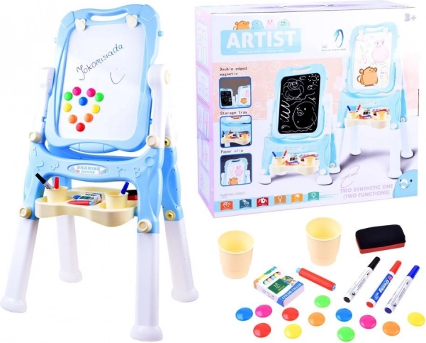 Παιδικός διπλής όψης μαγνητικός και κιμωλιοπίνακας σε καβαλέτο – Modrá