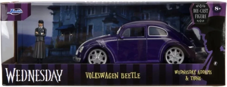Μεταλλικό μοντέλο Wednesday – Volkswagen Beetle 1:24 με φιγούρα