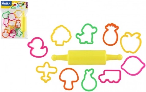 Καλούπια για πλαστελίνη NARA με πλαστικό ρολό – 11 τεμ.