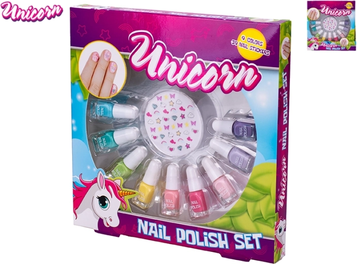 Unicorn παιδικό σετ βερνικιών νυχιών με αυτοκόλλητα
