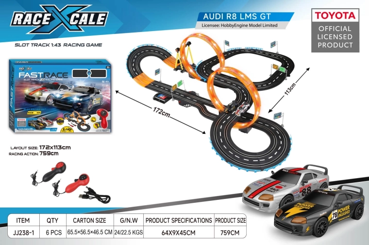 Αγωνιστική πίστα αυτοκινήτων Toyota Supra A80 R/C 1:43