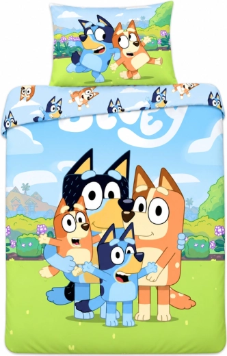 Βαμβακερά κλινοσκεπάσματα κούνιας Bluey Οικογένεια 100 × 135 cm