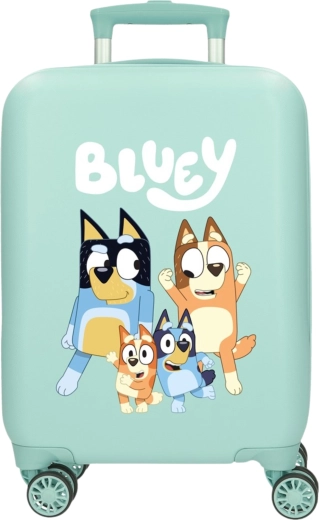 Παιδική βαλίτσα με σκληρό κέλυφος Bluey Family τιρκουάζ 50 cm, 33 l