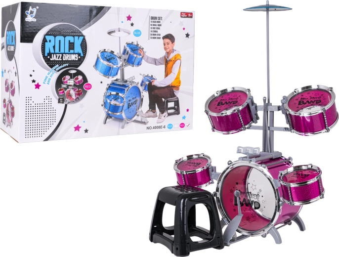 Παιδικό σετ ντραμς ROCK BAND ροζ