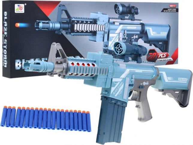 Ασημένιο παιδικό όπλο BLAZE STORM με οπτικό και 20 αφρώδη βελάκια, 6+