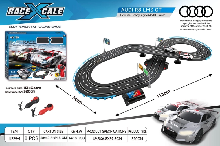 Αγωνιστική πίστα R/C Audi 1:43, 113 × 54 cm