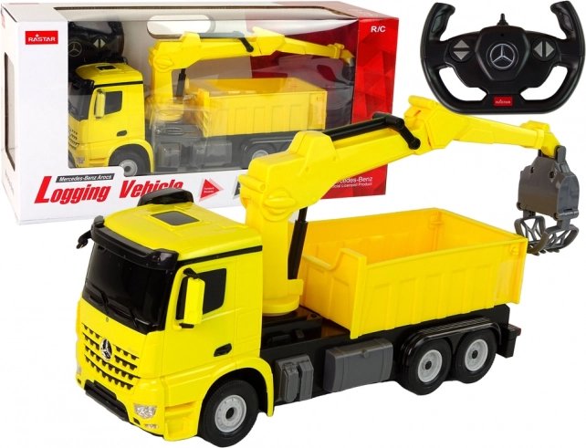 RC φορτηγό με αρπάγη MERCEDES-BENZ Arocs Rastar – κίτρινο
